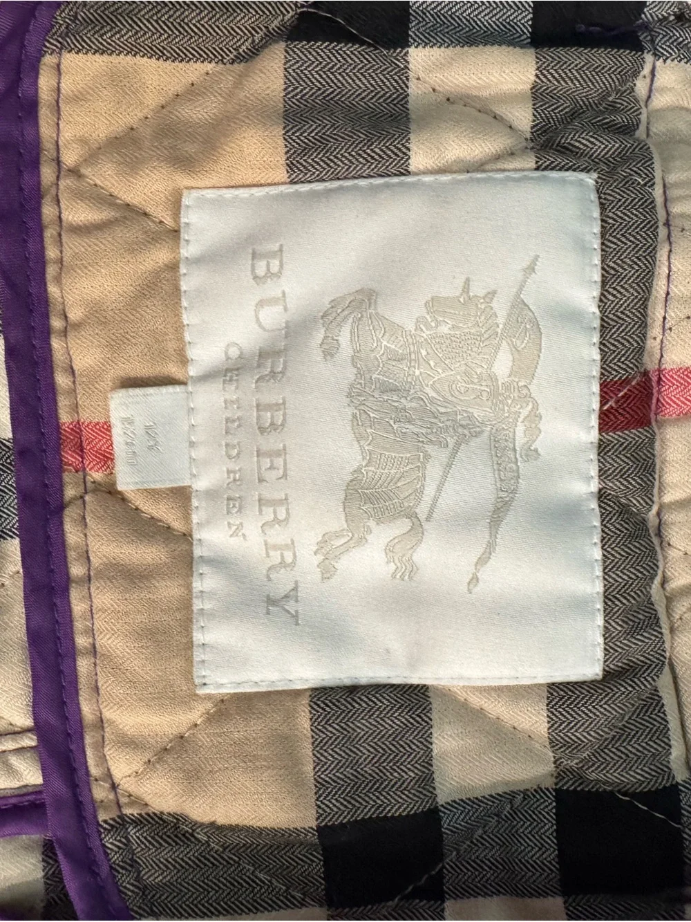 Burberry Purple Quilted Hooded Girls' Puffer Coat